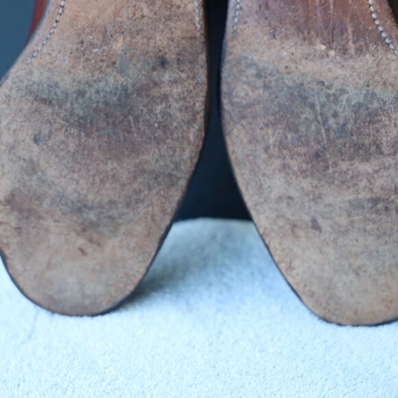 Allen Edmonds 9-D No-Model Mens Burgundy Wingtip Derby Dress Shoes - Picture 12 of 14